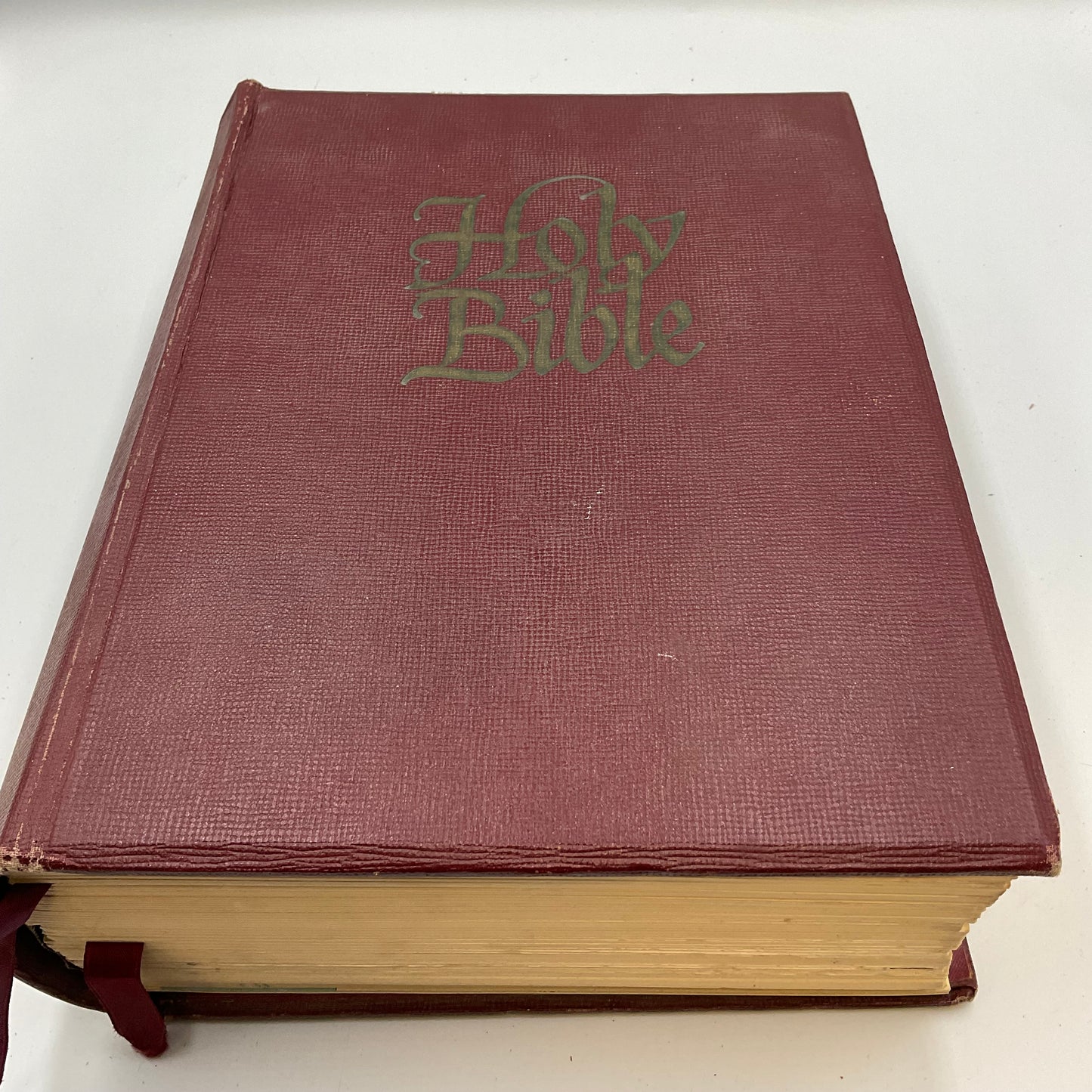 Vintage Hardcover Edition of the Holy Bible by J.J. Little & Ives Co.