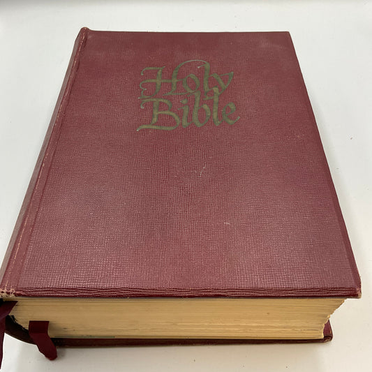 Vintage Hardcover Edition of the Holy Bible by J.J. Little & Ives Co.