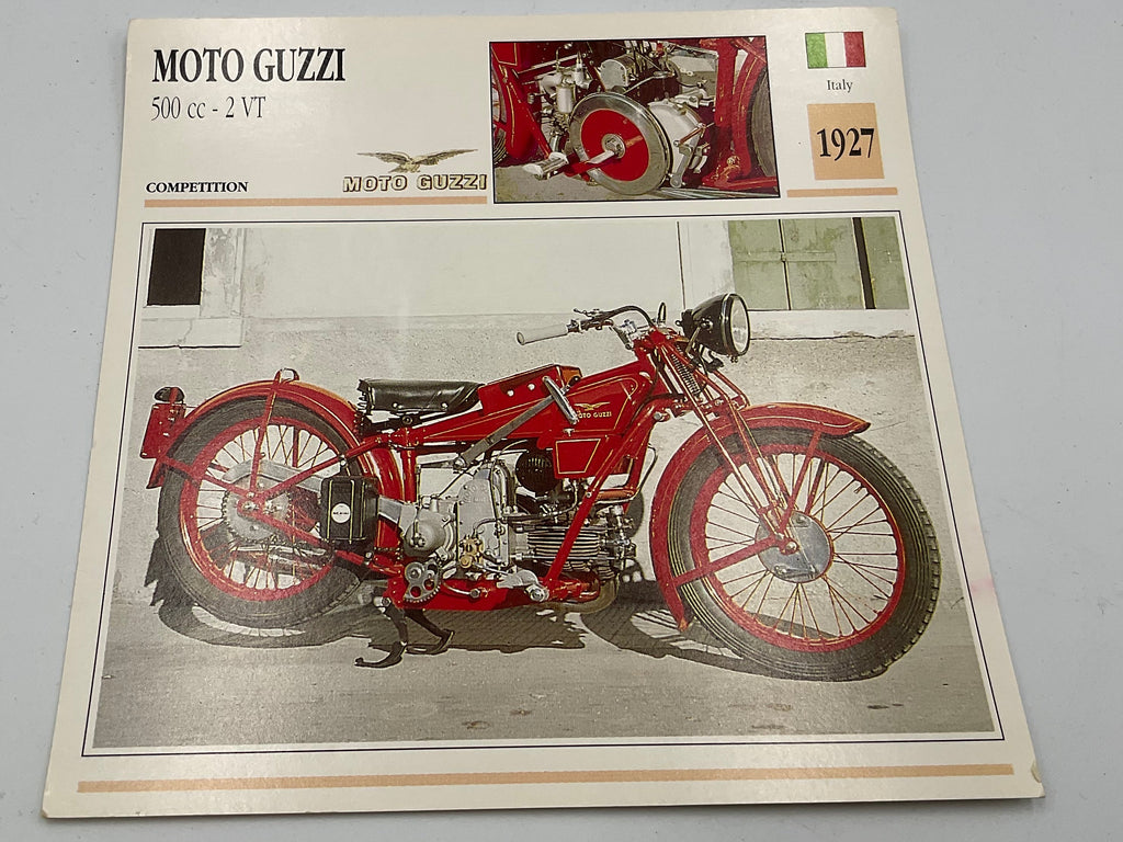 Vintage AJS 500cc Supercharged V4 Competition Motorcycle Info Card Spec Sheet
