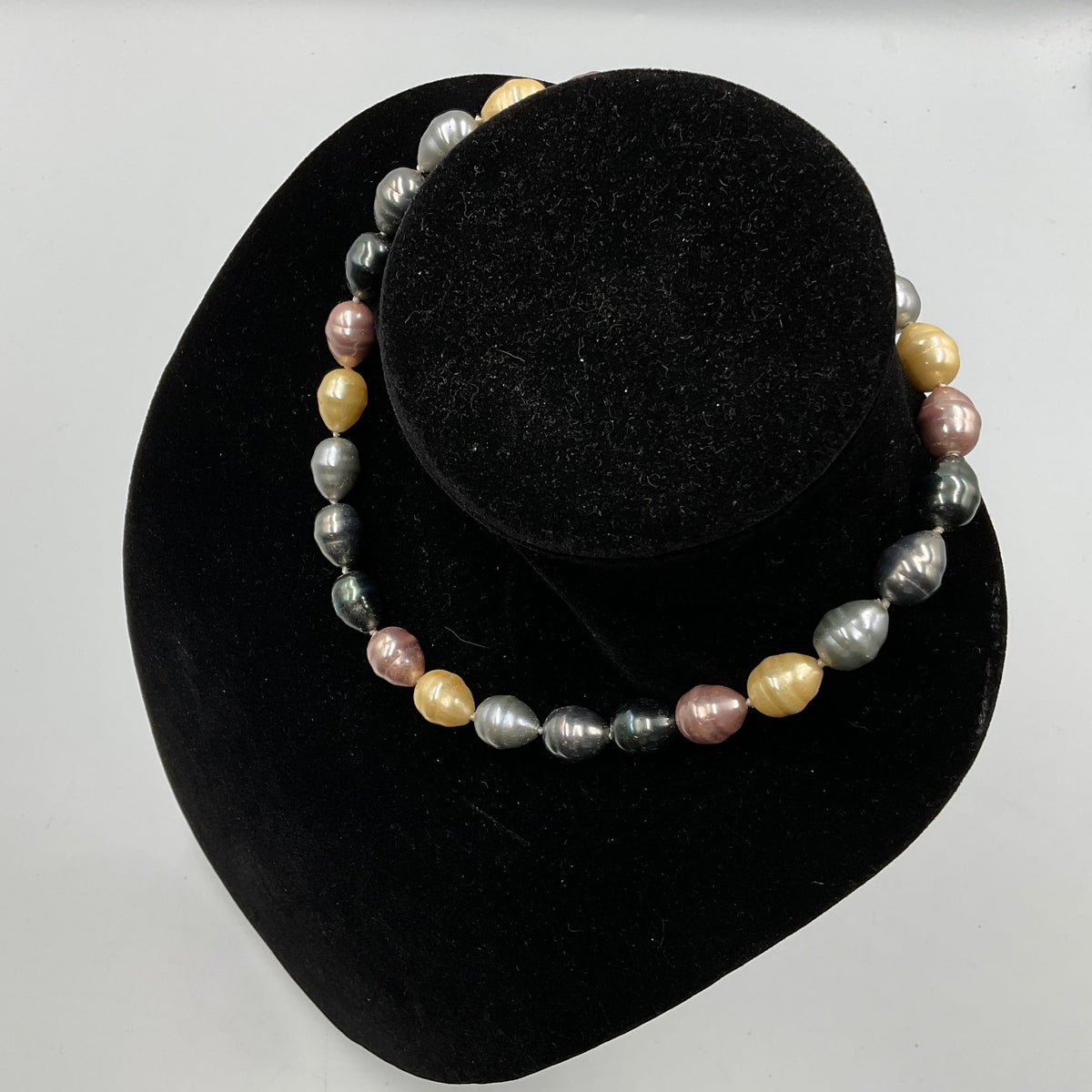 Multi Colored Egg Shape Bead Necklace