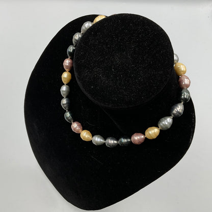 Multi Colored Egg Shape Bead Necklace