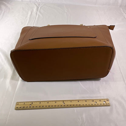 Aldo Brown Leather Style Goldtone Hardware Shoulder Bag Purse