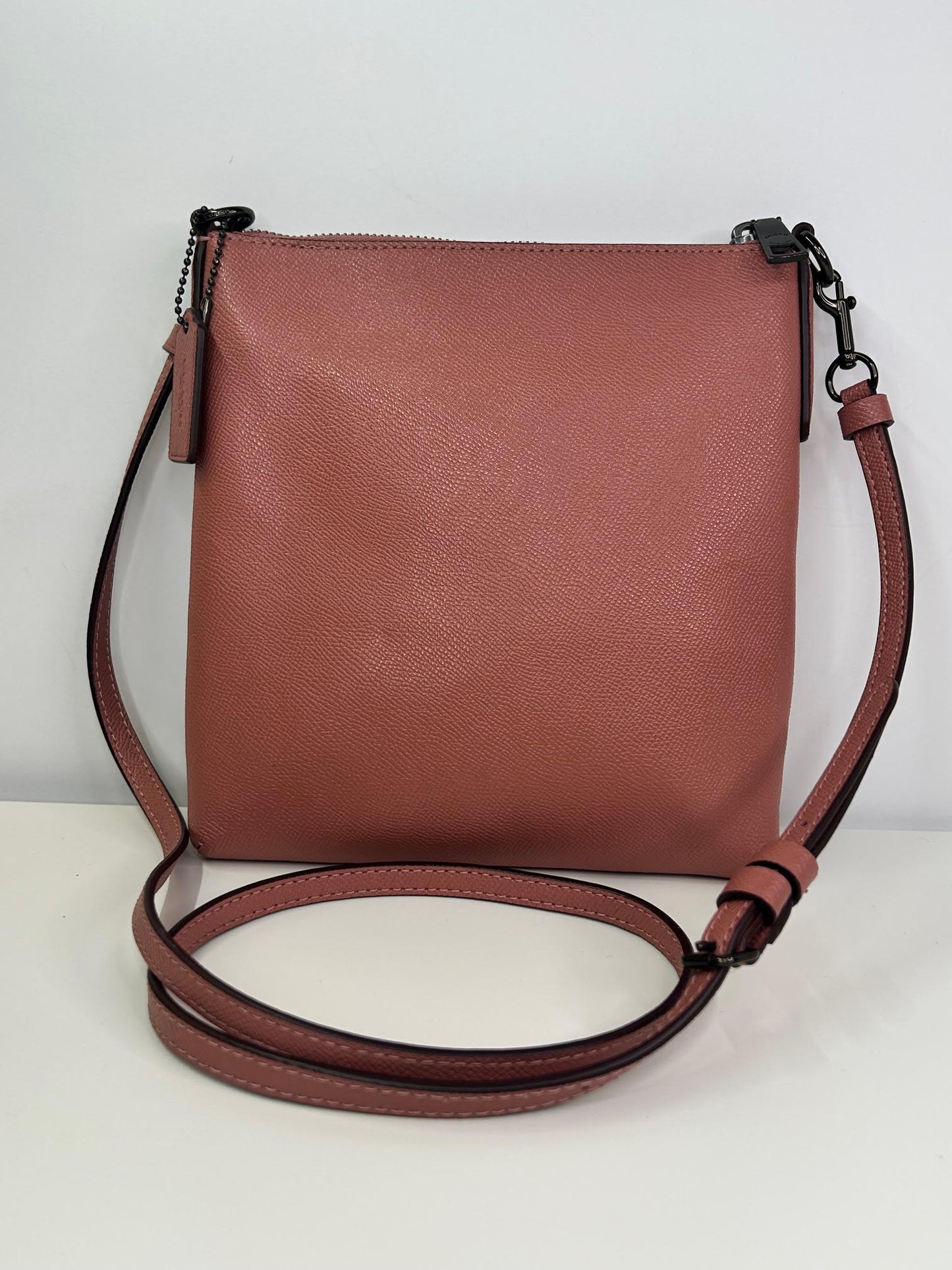 COACH Kitt Messenger Crossgrain Leather Dusty Rose Crossbody Bag