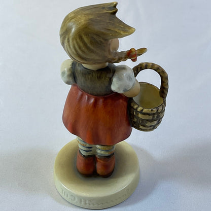 Goebel Hummel Vintage Little Shopper Girl Porcelain Figurine #96 Made in West Germany