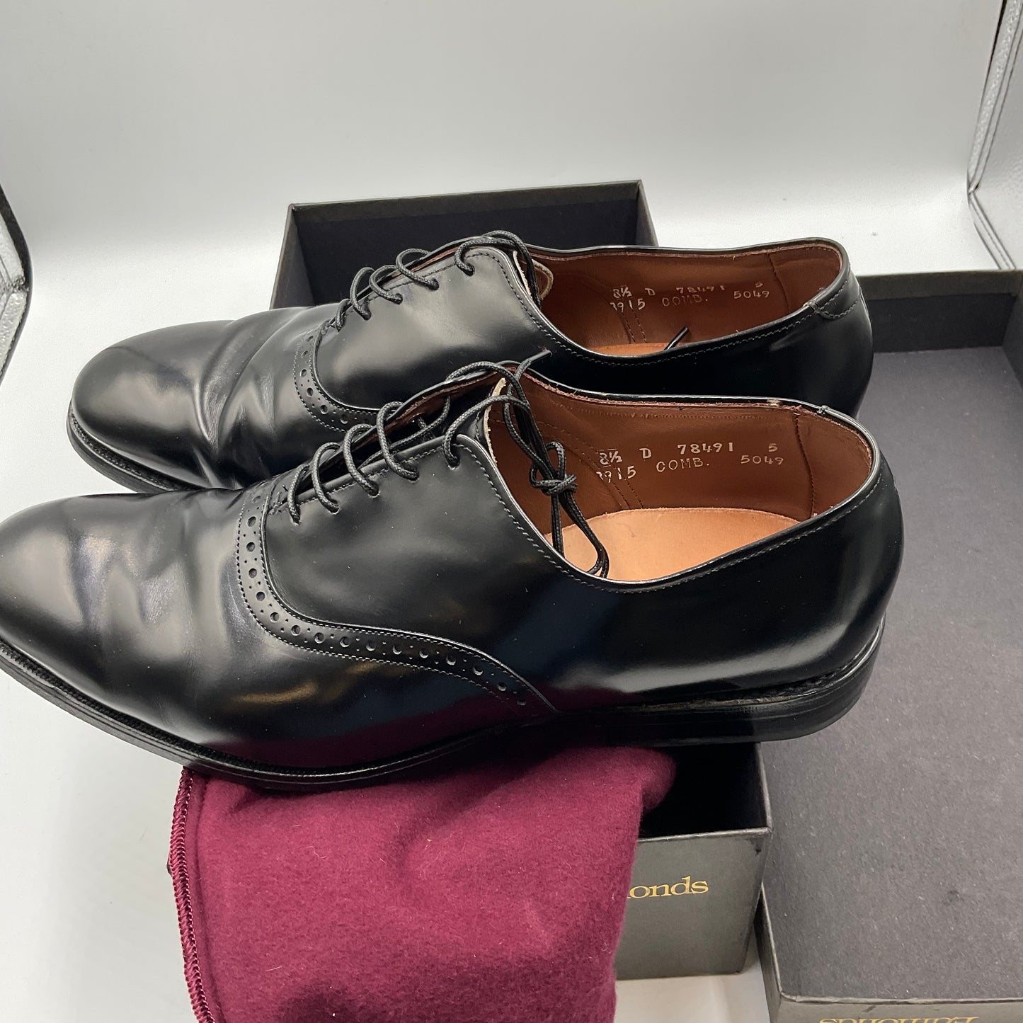Allen Edmonds Black Leather Danbury Size 8.5D
