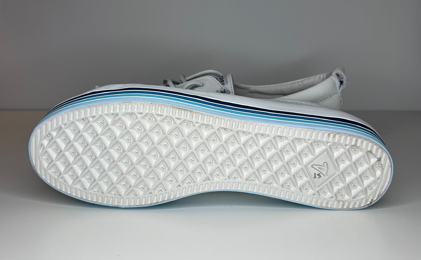 Sperry Topsiders White and Blue STS 87183 Womens Size 12 Not in Original Box
