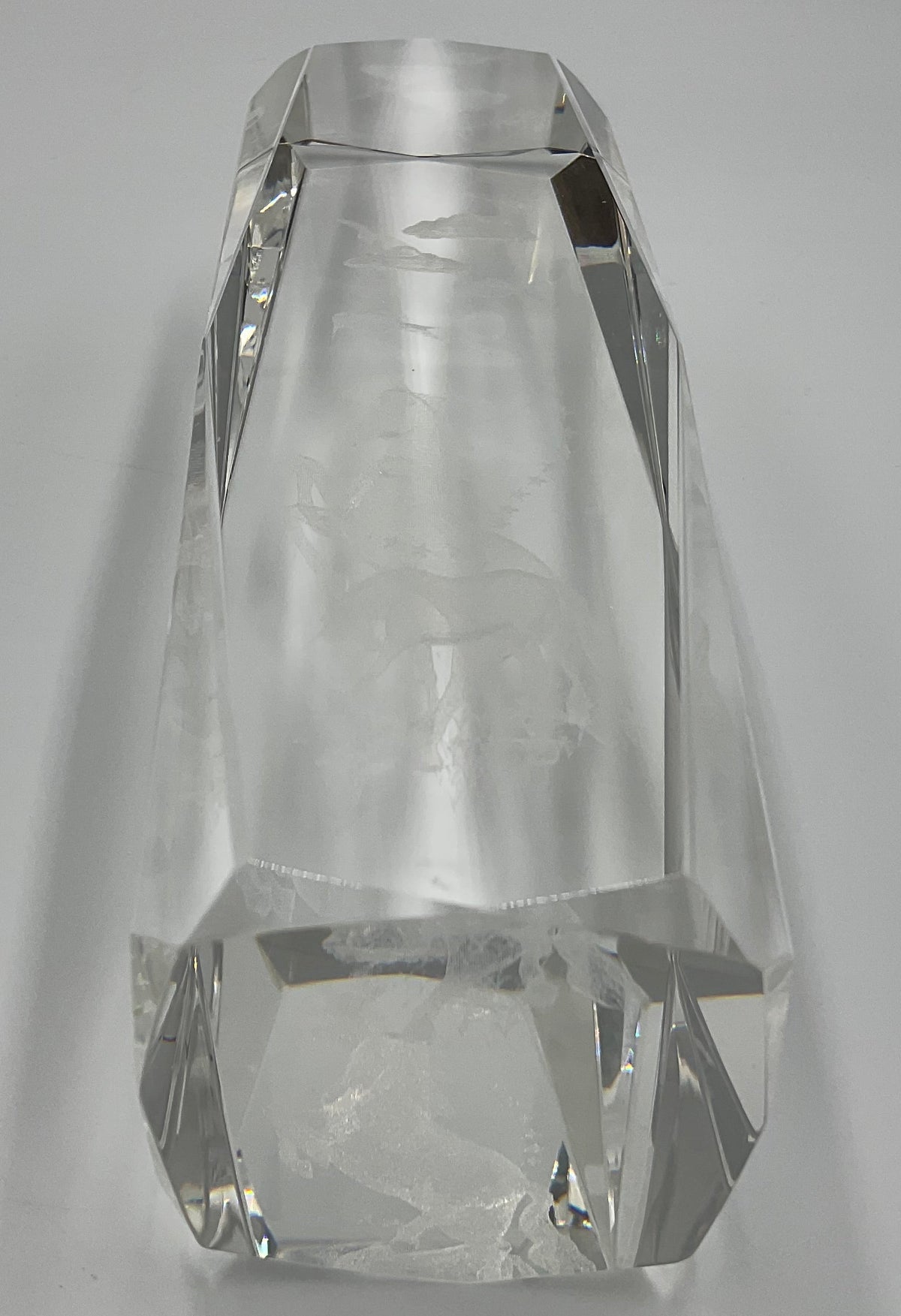 Vintage 3D laser-etched Fantasy Unicorn crystal glass paperweight