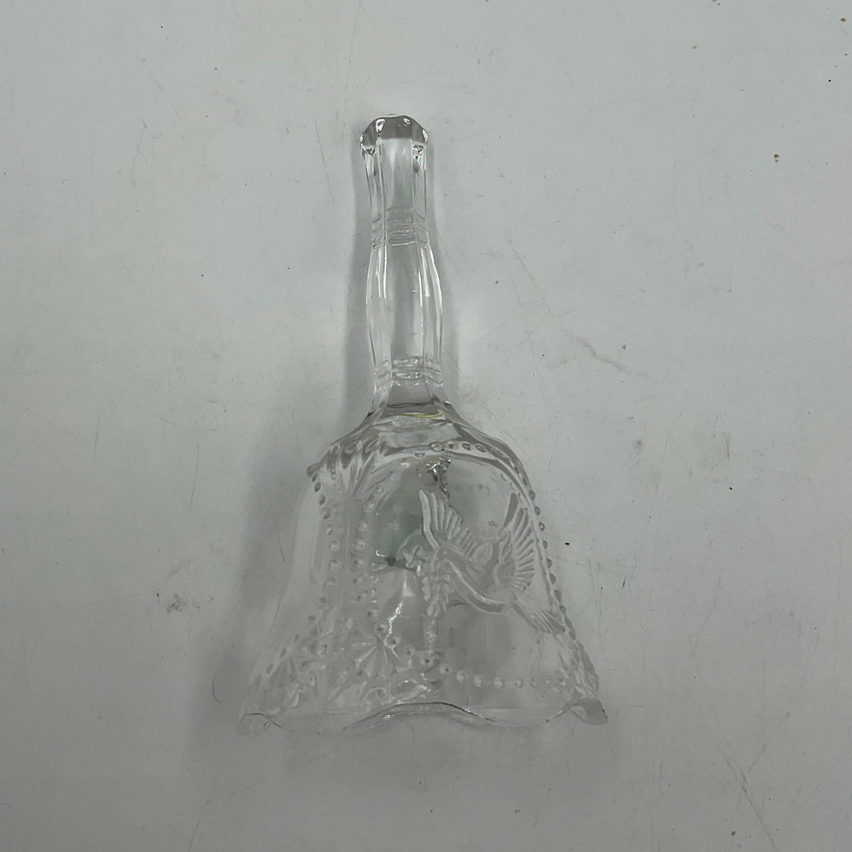 Vintage clear Pressed Glass Bell