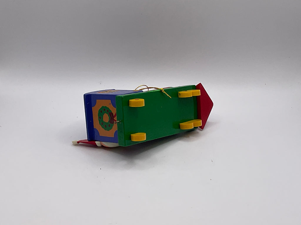 Avon Gift Collection Vintage Wooden Santa Claus Train Engine Christmas Holiday Seasonal Ornament in Original Box