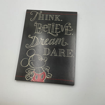 Hallmark Disney Mickey Mouse Think Beilieve Dream Dare wooden wall plaque