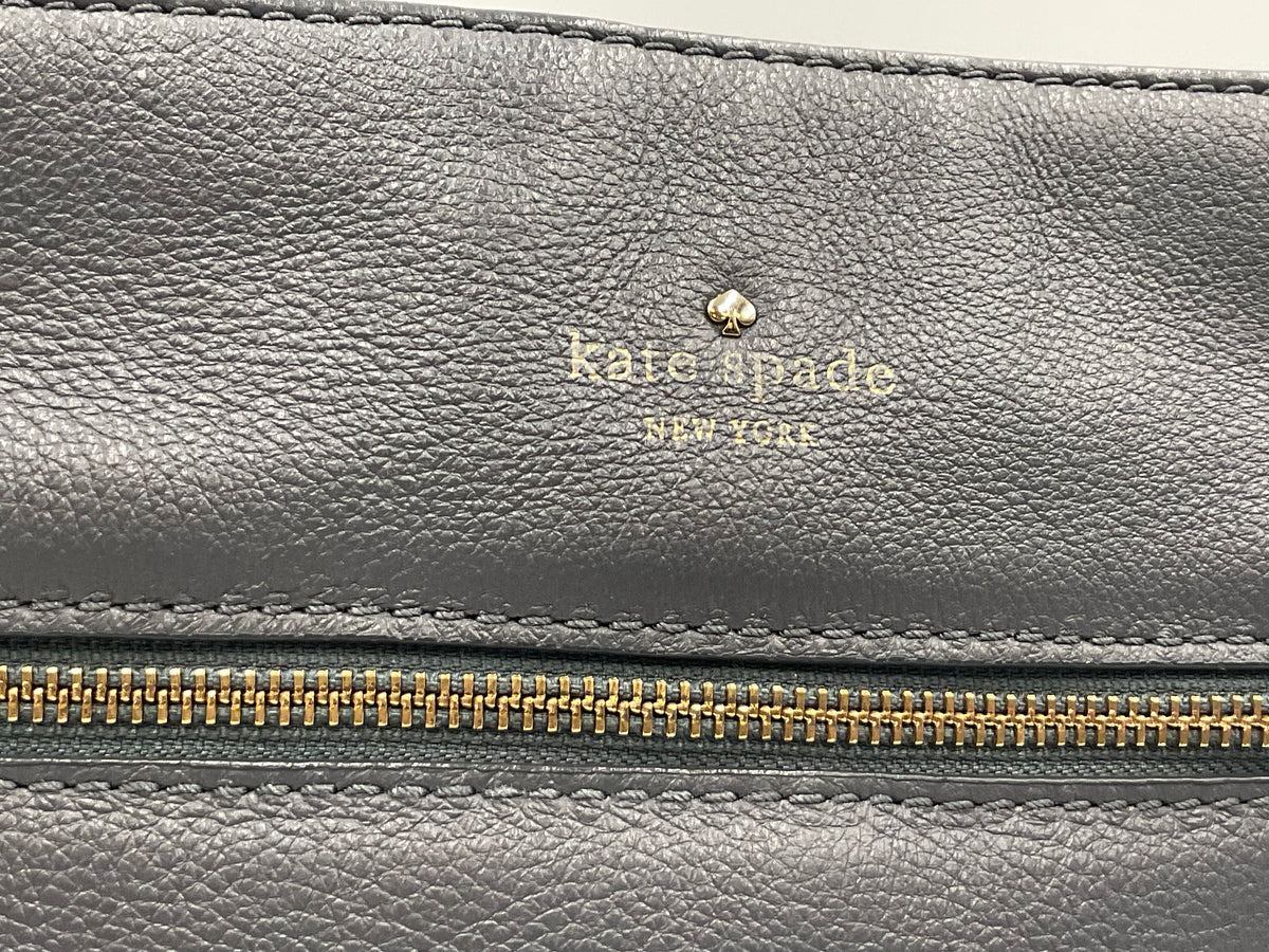 Kate Spade New York Jackson Street Melisse Leather Crossbody Bag in a deep Charcoal Grey colorway