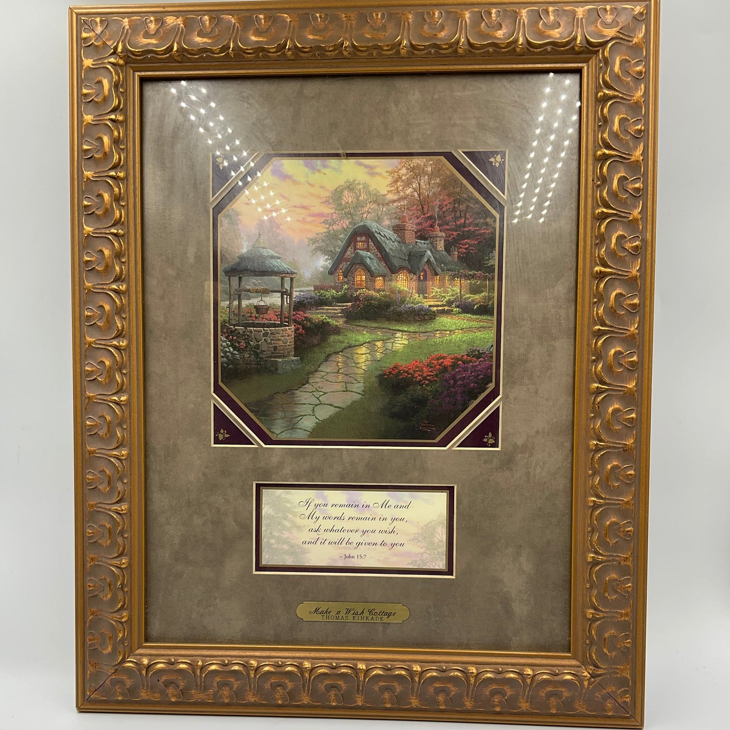 Thomas Kinkade Make a Wish Cottage Ornate Framed Art