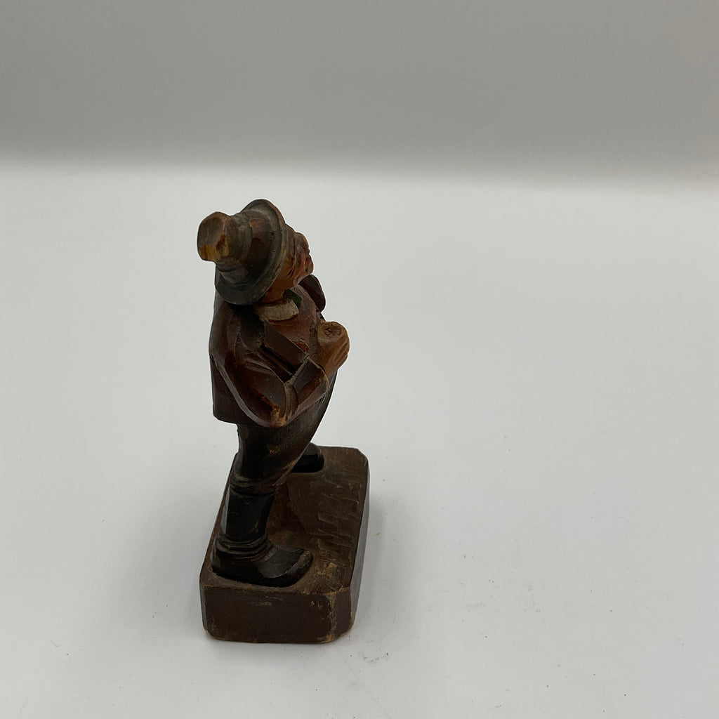 Vintage Hand Carved Wood Sculpture Marked Italy