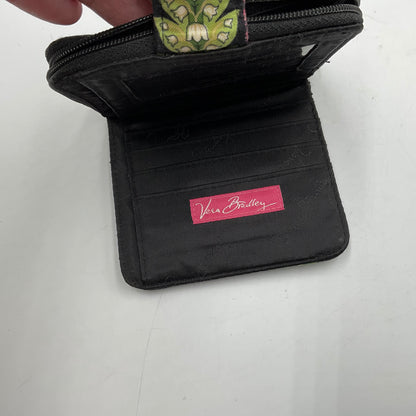 Vera Bradley Quilted Mini Wallet Black with Flowers And Ribbons