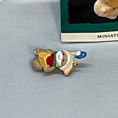 Hallmark Miniature Ornament Ears to Pals 1993 "Bluebird Sitting on Bunny's Ear"