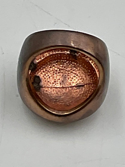 Vintage Copper Tone Clear Rhinostone Statement Ring Size 7