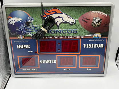 Denver Broncos NFL Scoreboard Digital Desk Clock Calendar