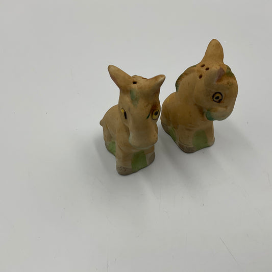 Vintage Ceramic Donkey Salt and Pepper Shakers