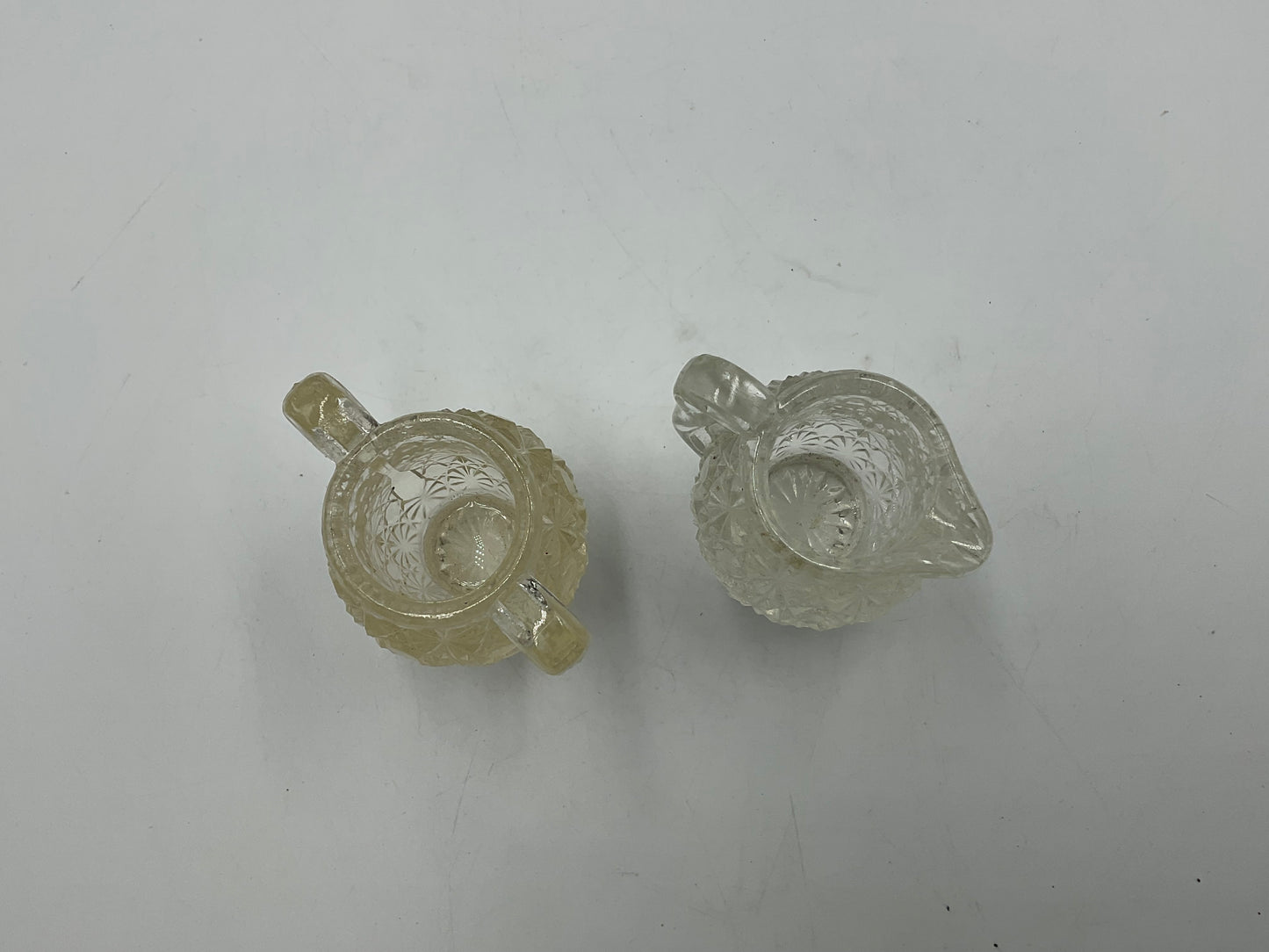 Mini Vintage Crystal Glass Toothpick Holder Pitchers With Crystal Tray