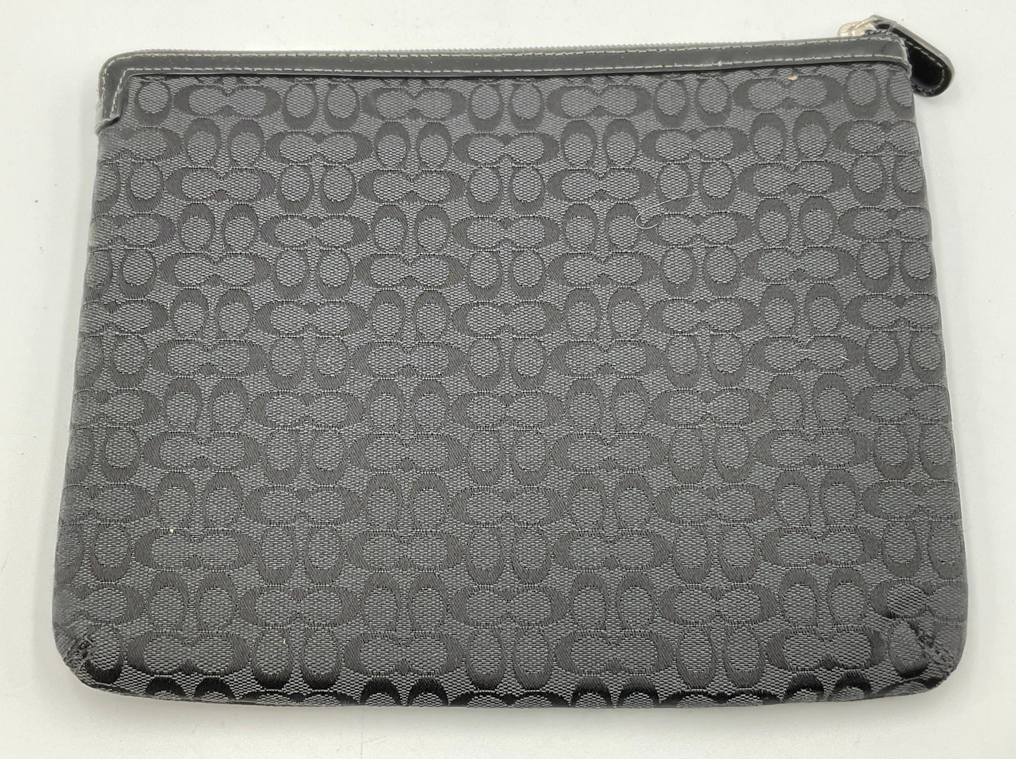 Coach Black Gray Mini Signature Padded 10x8 Tablet Case Sleeve