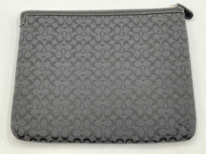 Coach Black Gray Mini Signature Padded 10x8 Tablet Case Sleeve