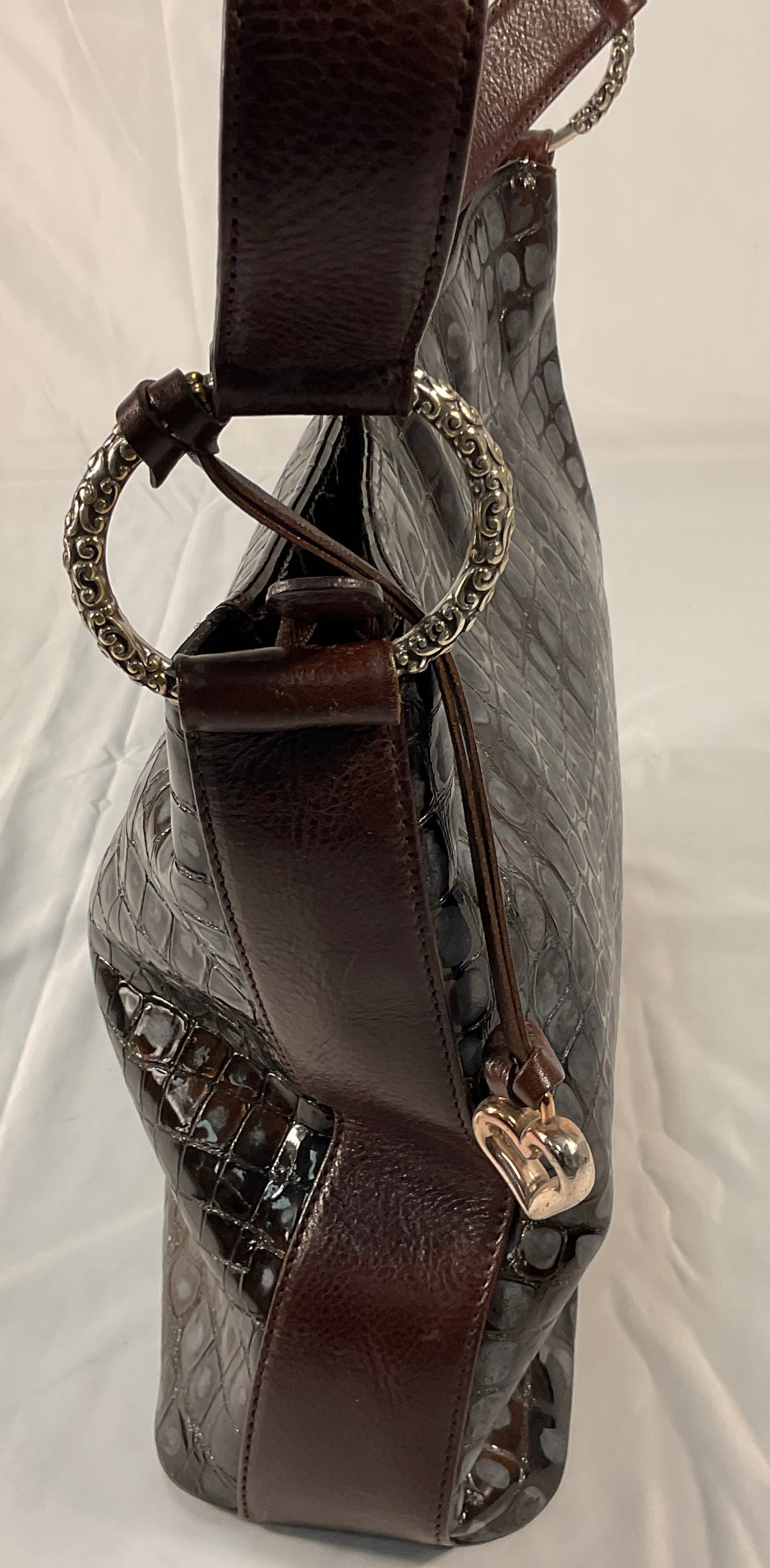 Brighton Shoulder Bag - Dark Brown - Metal Accents