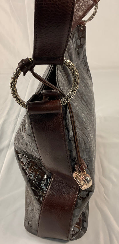 Brighton Shoulder Bag - Dark Brown - Metal Accents