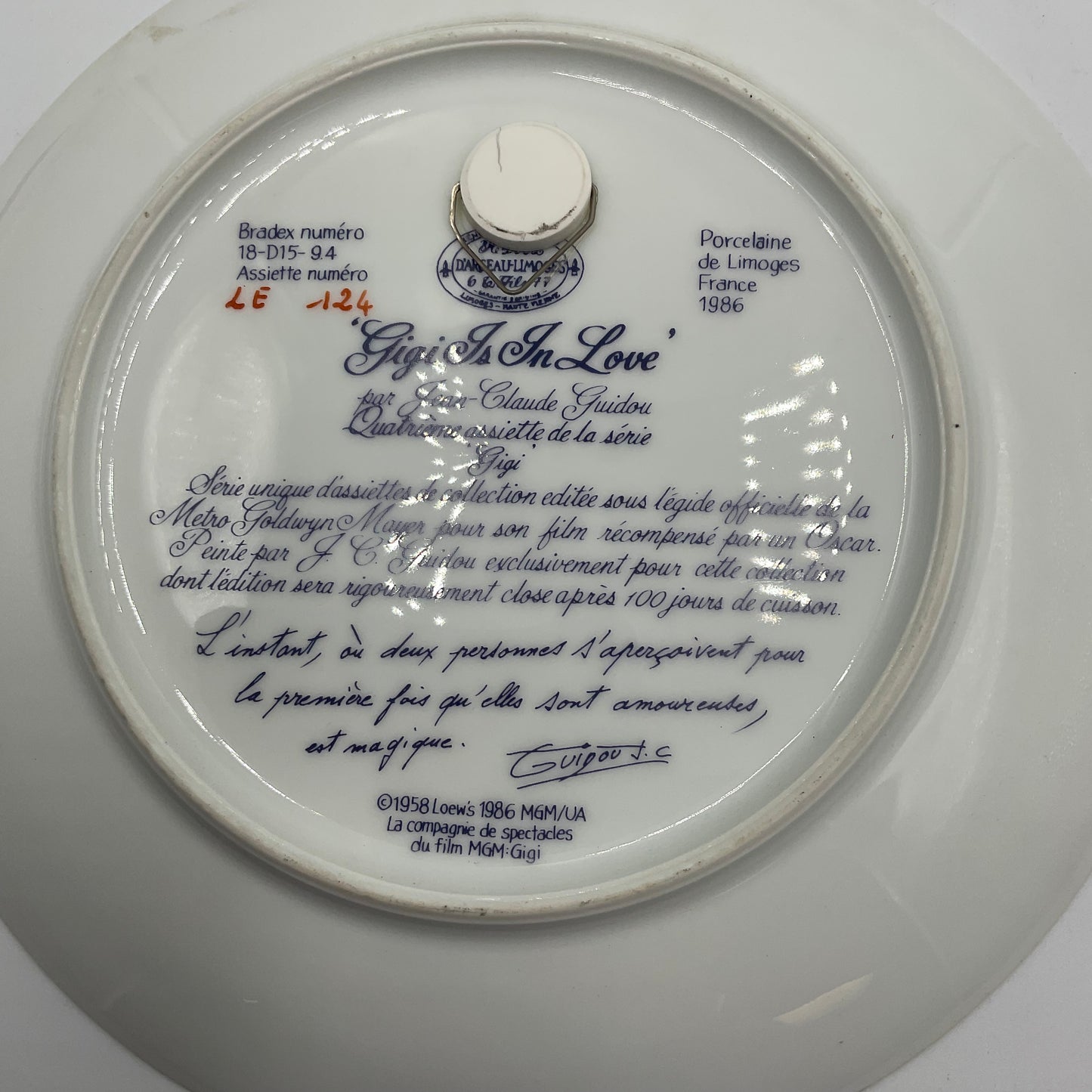 Gigi Is In Love Vintage 1986 Jean Claude-Guidou Fine China Collector’s Plate