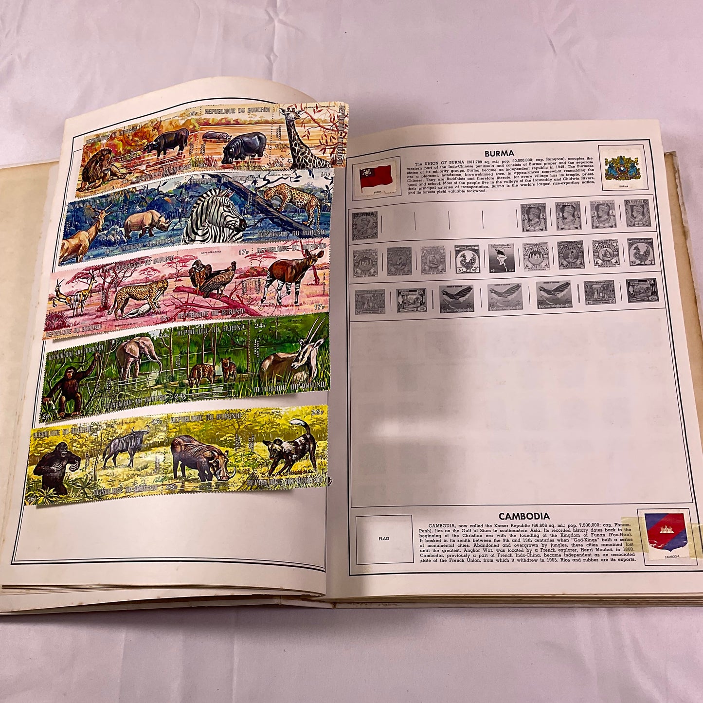 Traveler Stamp Album for International Postage Stamp Collectors Partially Full Incomplete
