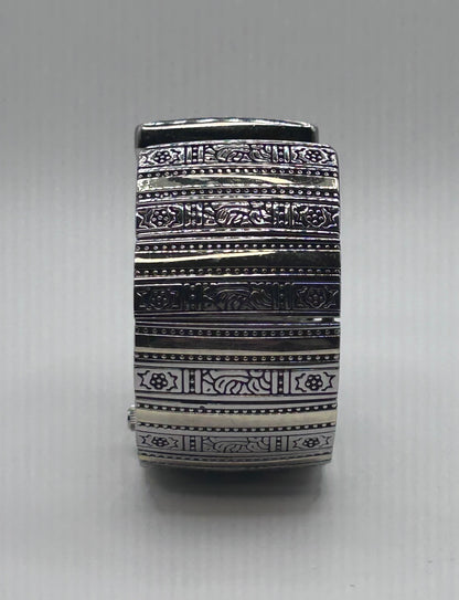 Chicos Women’s Watch Silvertone Cuff Bracelet Style Quartz Japan Movement