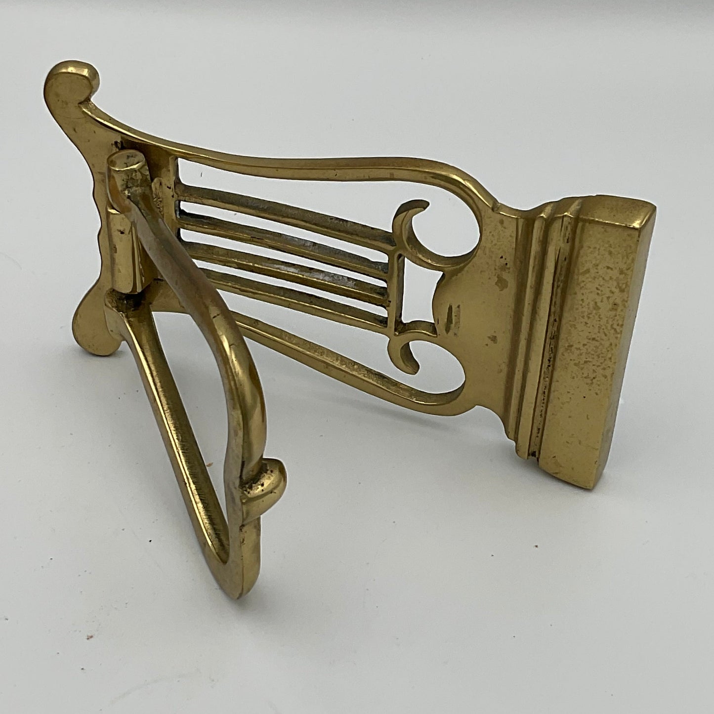 Vintage Solid Brass Harp Door Knocker