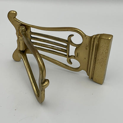 Vintage Solid Brass Harp Door Knocker