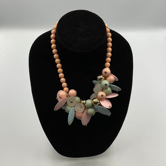 Abstract Pastel Plates Beads and Charms Beaded Necklace