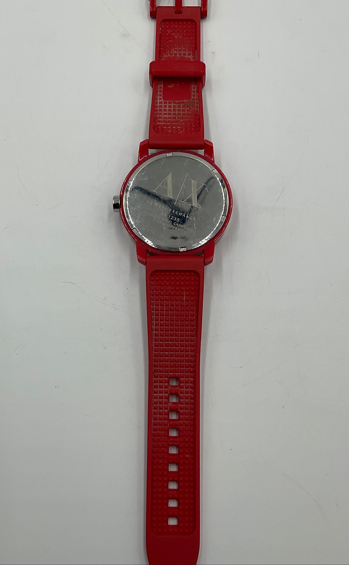 Armani Exchange AX Red Rubber Watch New Battery Working Condition