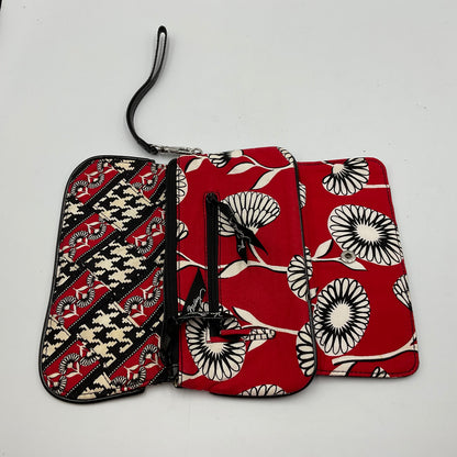 Vera Bradley Deco Daisy zip around Wallet Red/White/Black