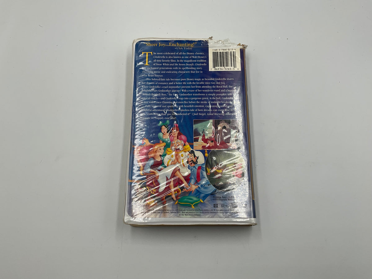 Walt Disney’s Masterpiece Collection Cinderella Vintage VHS Video Tape