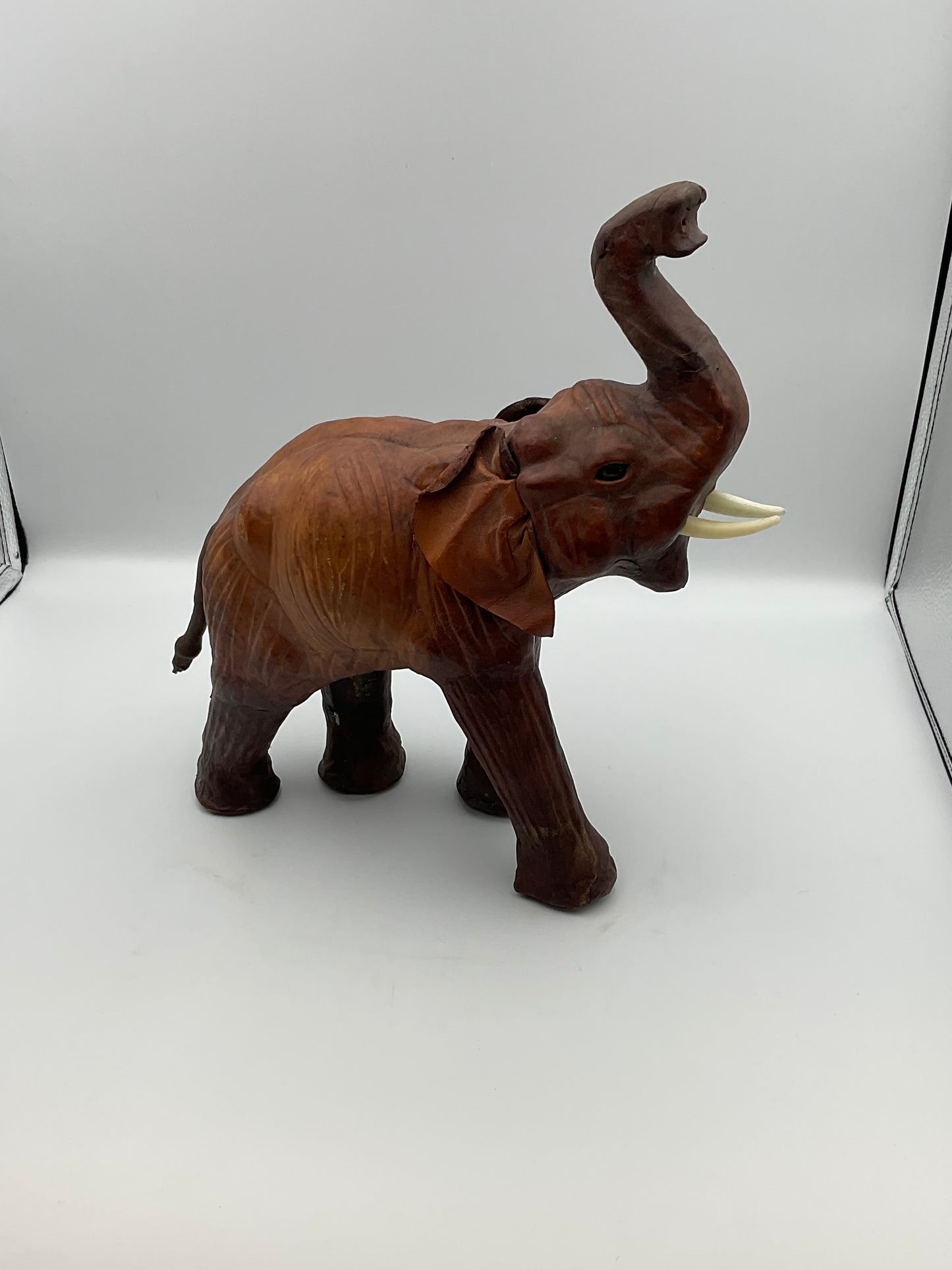 Vintage Handmade Leather Elephant