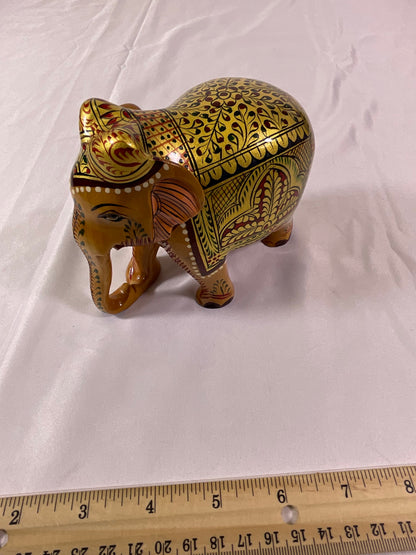 Hand Made & Painted Tan Brown Elephant Figurine