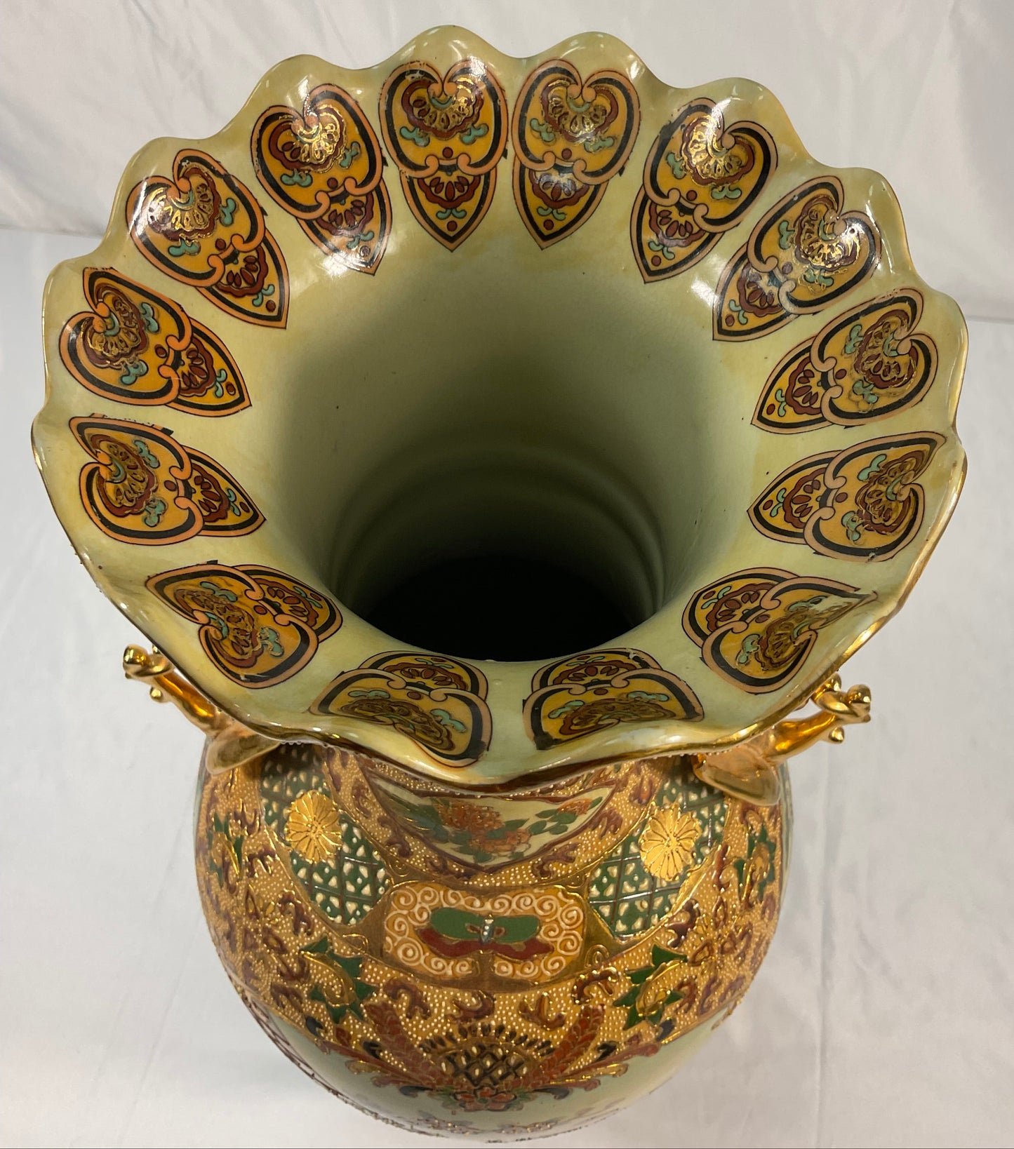 Royal Sasuma Vintage Hand-Painted Porcelain Vase Ornate Japanese Design