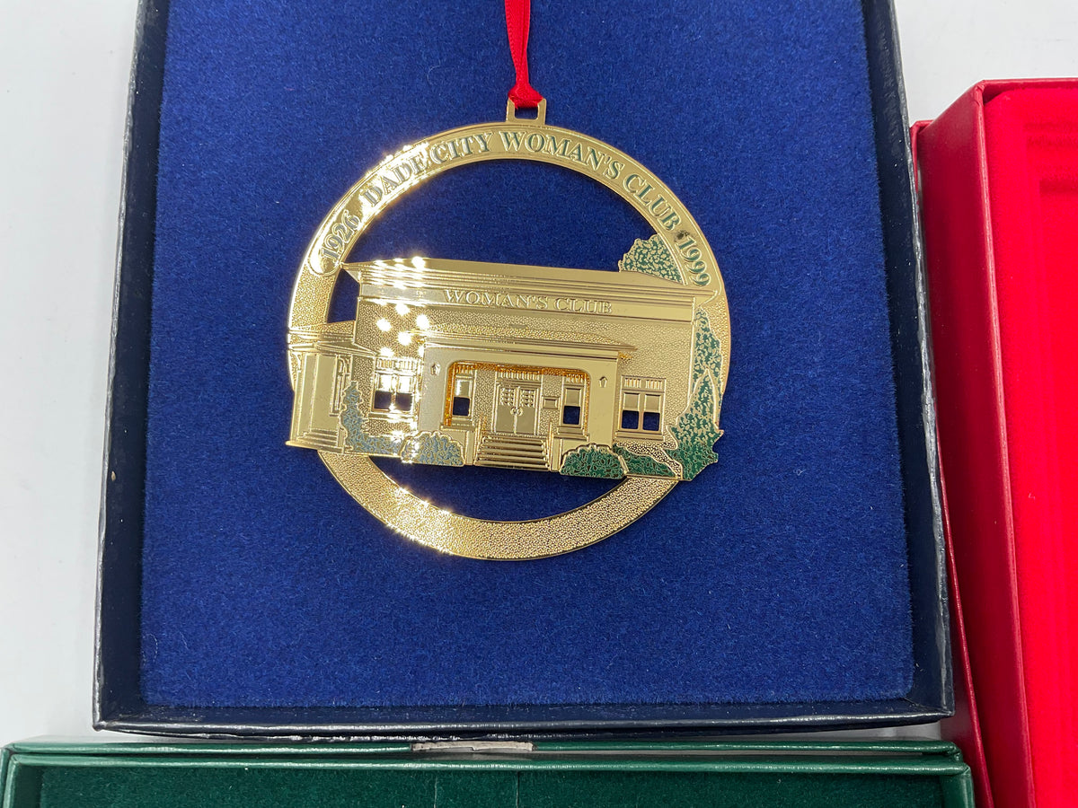 Commemorative Holiday Ornaments Set of 4 Dade City’s Woman’s Club , Passover County Fair,  Edwinola , And Dade City Grammar School
