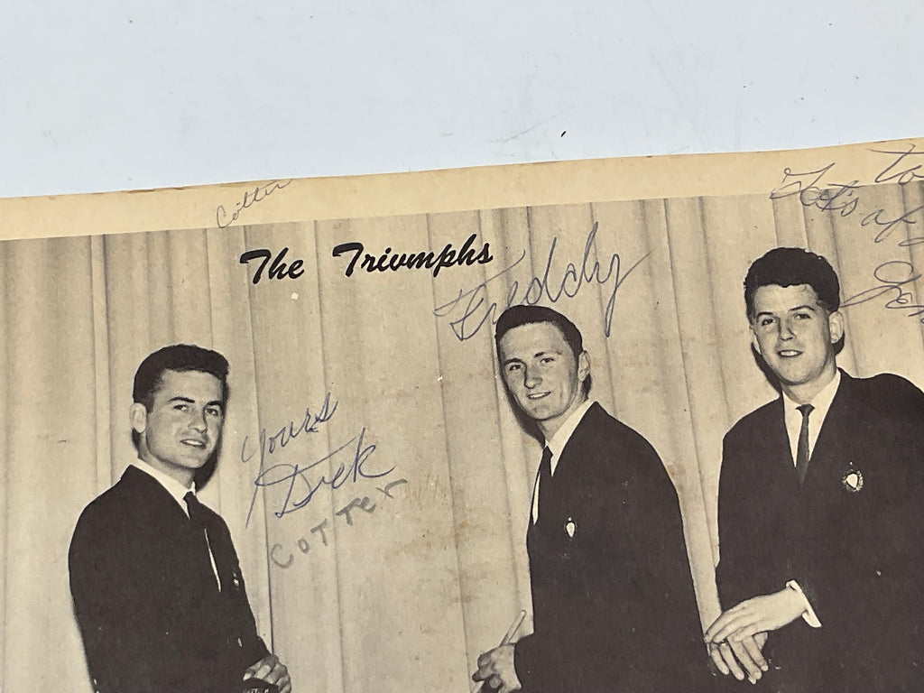 The Triumphs Autographed Promo Photo Rare 1960s Texas Gulf Coast Rock N Roll