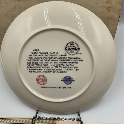 Ready JB Edwin M.Knowles Bradford Exchange Limited Edition The Banjo Player China Plate with COA in Original Box