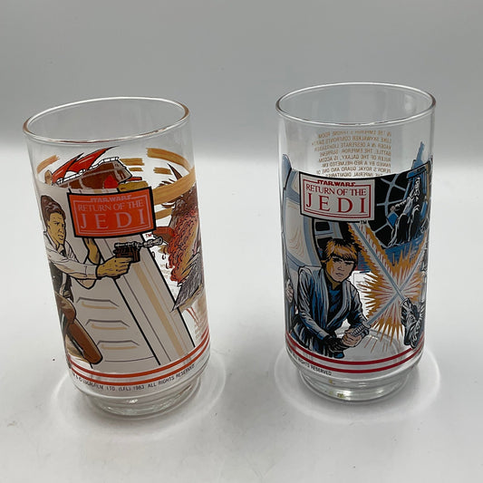 Star Wars Return of the Jedi Drinking Glasses 1983 Burger King