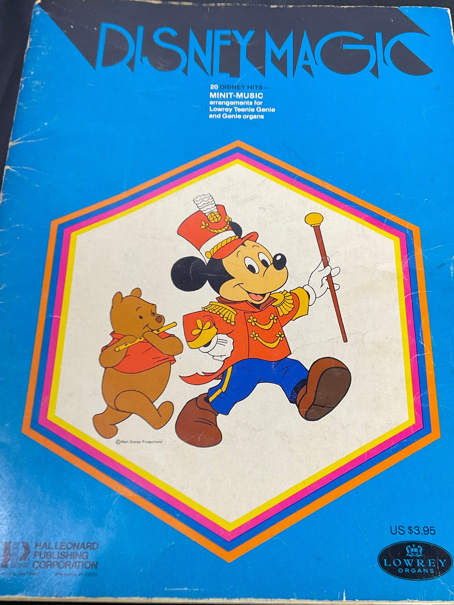 Disney Magic 20 Disney Hits Vintage 1974 Lowrey Minit-Music Songbook Series