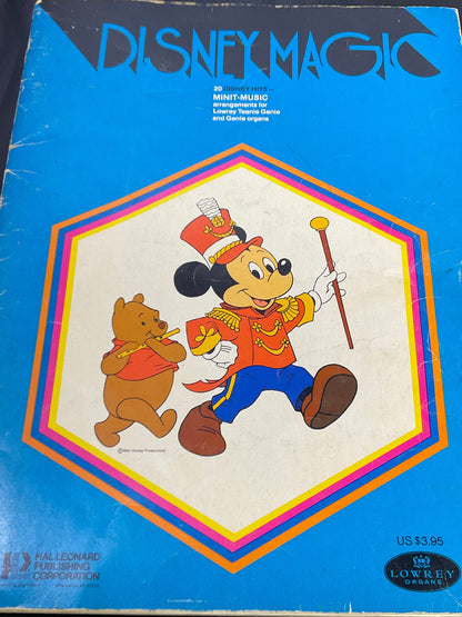 Disney Magic 20 Disney Hits Vintage 1974 Lowrey Minit-Music Songbook Series