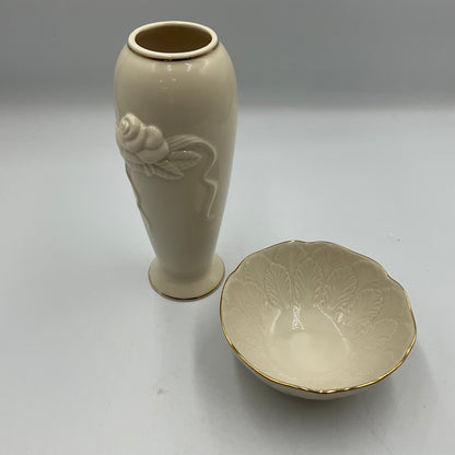 Lenox Rose Blossom Ivory Porcelain Vase