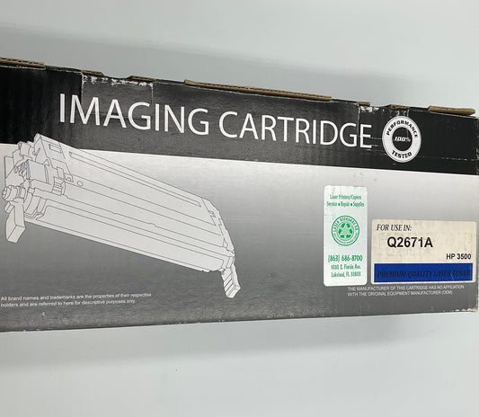 Premium Quality Laser Toner Printer Imaging Cartridge Blue Cyan Q2671A HP3500