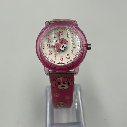 Pink Children’s Quartz Analog Watch cartoon Puppy