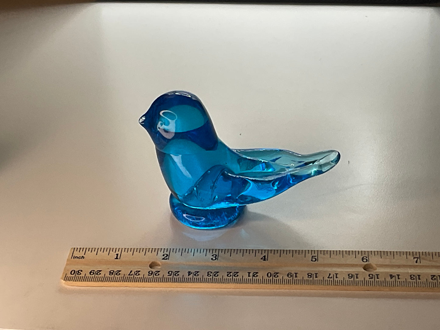 Blue Glass Handmade Artisan Bird Figurine