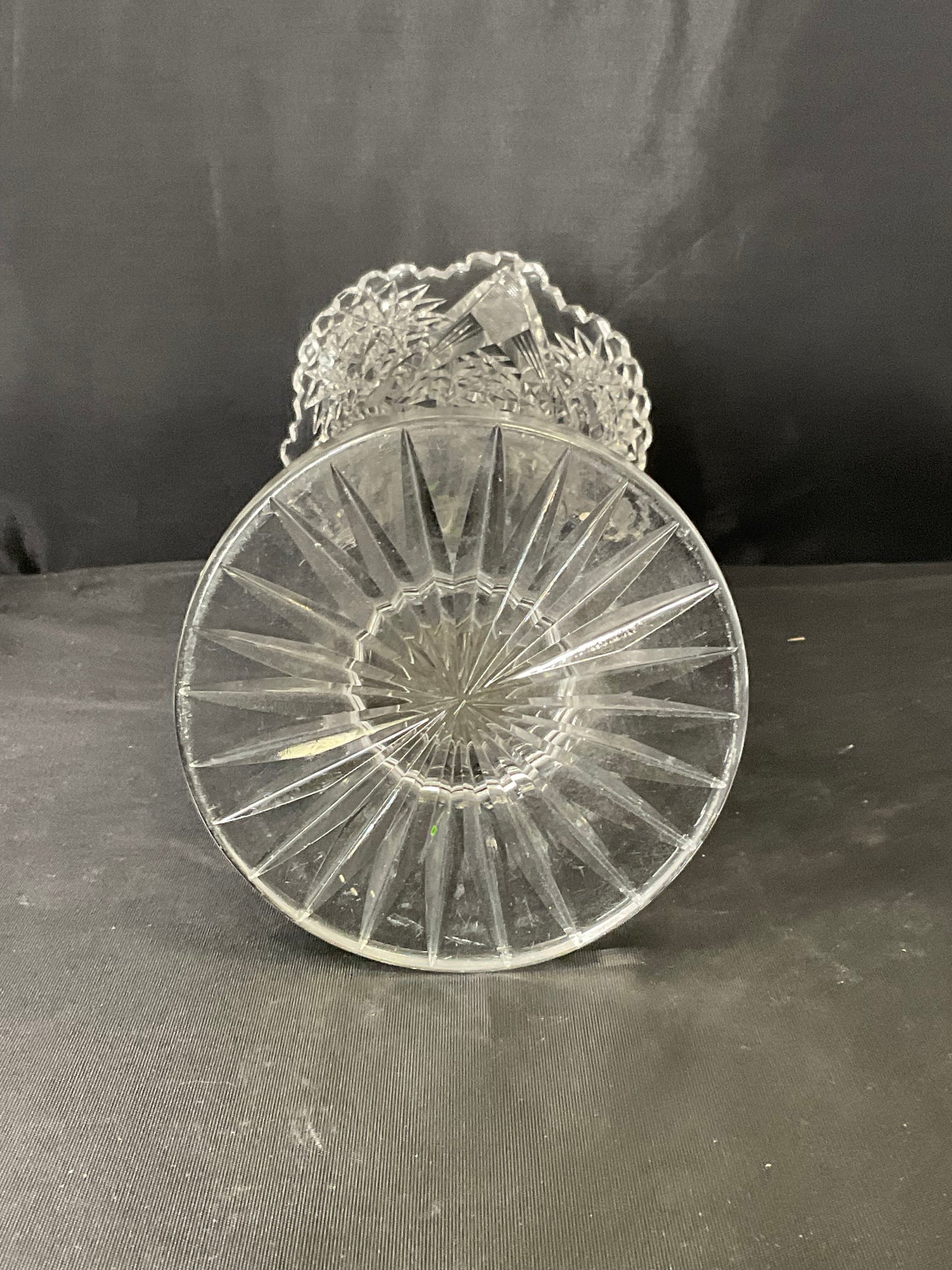 Vintage American Brilliant Period Cut Glass Trumpet Vase